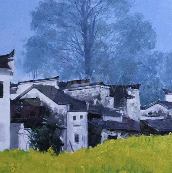 artmorn墨斗鱼艺术纪钧译原创写实风景油画油菜花40x50cm布面油画实木