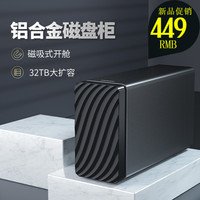 联想3.5寸机械硬盘改移动硬盘盒外接usb3.0/typec固态通用铝合金硬盘盒磁吸式多盘位硬盘笼外置两盘位硬盘柜（收藏+加购下单，优先发货特权！）