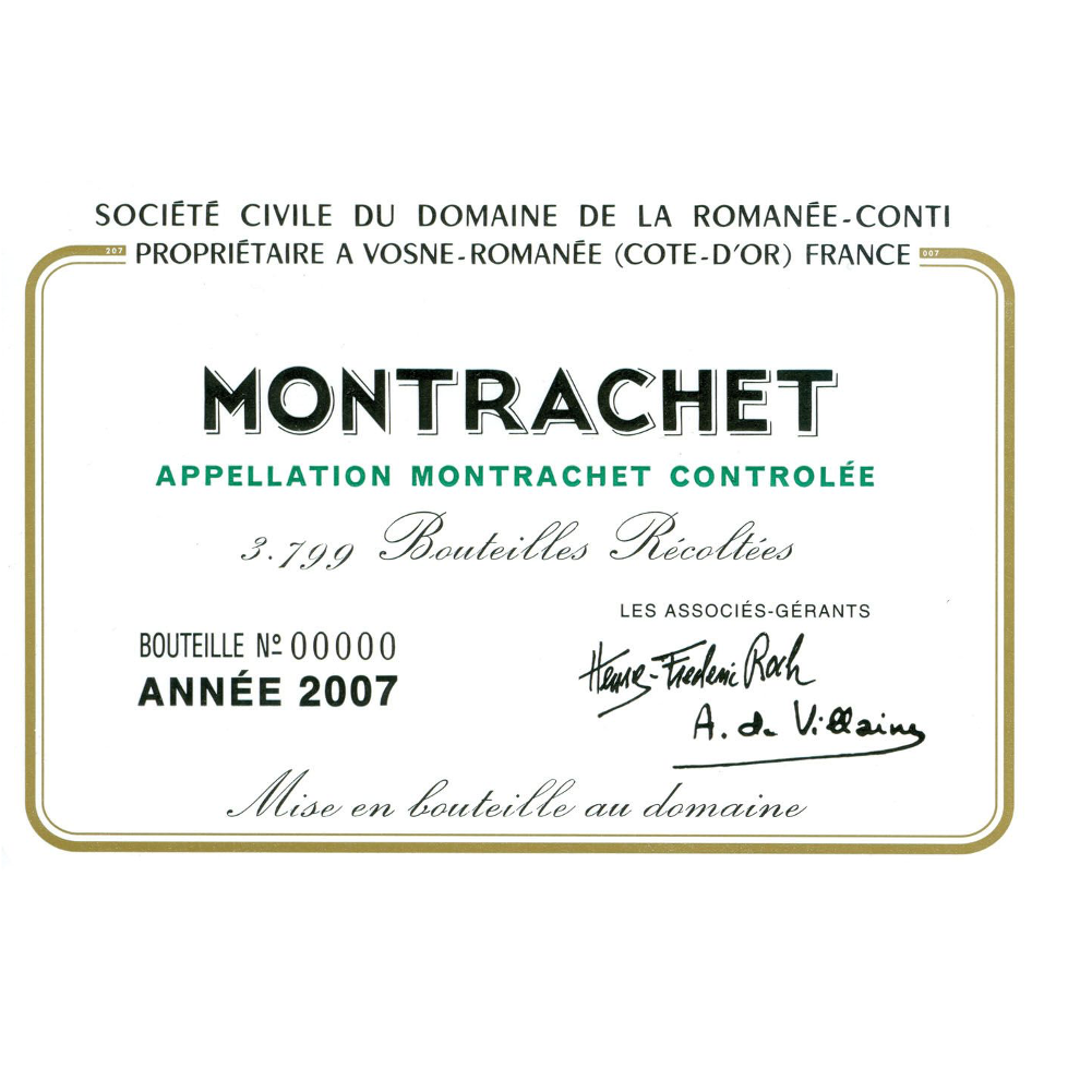 Domaine de la Romanee-Conti 罗曼尼·康帝酒庄 罗曼尼·康帝酒庄蒙哈榭特级园霞多丽干型白葡萄酒 NV