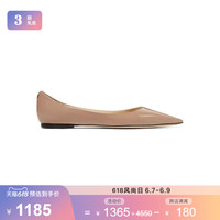 Jimmy Choo周仰杰 女裸粉色漆皮皮革平底鞋NET-A-PORTER