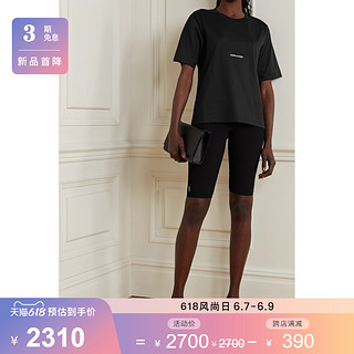 SAINT LAURENT 2021夏季女印花平纹布 T 恤netaporter（S、白色）