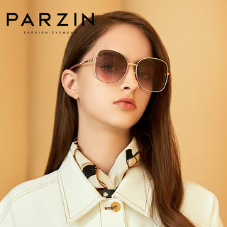 PARZIN 帕森 太阳镜女 金属蝶形时尚潮流户外拍照开车驾驶遮阳墨镜防晒