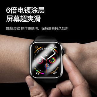 闪魔apple watch4/5/se手表膜iwatch6非钢化1/2/3全胶软膜曲面全屏覆盖 曲面全屏全胶软膜2片装