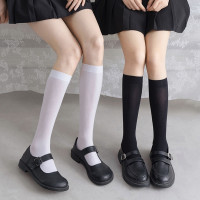 莫代尔 JK制服 小腿袜JK丝袜 女夏季 黑白各一双