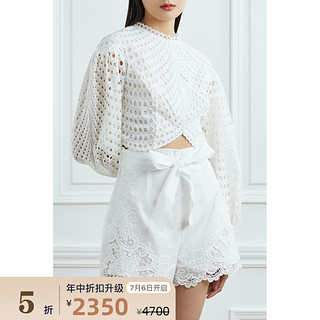 Zimmermann 2021春季女白色长袖短款上衣NAP/NET-A-PORTER