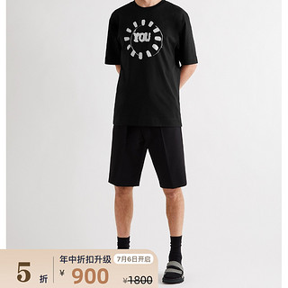 Dries Van Noten 2021春夏男黑色短袖T恤NAP/NET-A-PORTER（XL、黑色）