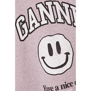 GANNI 2021春季女紫色再生棉笑脸图案卫衣NET-A-PORTER（L/XL、粉红色）