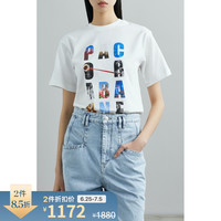 Paco Rabanne 2021春夏女印花白色短袖T恤NET-A-PORTER(S、黑色)