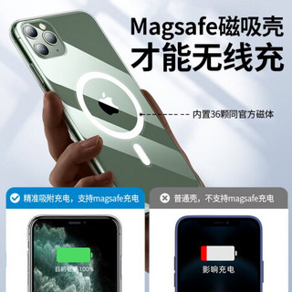 KOOLIFE 苹果11 pro手机壳magsafe磁吸充电全透明 iPhone 11 pro保护套壳软边镜面秒变苹果12pro