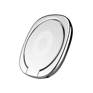 BASEUS 倍思 手机支架 金属指环扣磁吸支架可360度旋转 适用于苹果安卓手机 银色