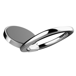 BASEUS 倍思 手机支架 金属指环扣磁吸支架可360度旋转 适用于苹果安卓手机 银色