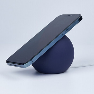 爱否生活Magsafe硅胶充电支架适用苹果12磁吸无线充手机架桌面床头迷你支架硅胶壳 蓝色