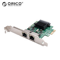 奥睿科（ORICO）千兆网卡PCI-E转RJ45双口扩展卡台式机主机箱电脑内置高速前置转接卡 PTR-2U
