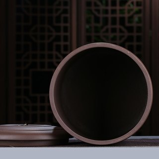怡乐陶 宜兴紫砂 茶叶罐密封陶瓷存茶罐普洱七子饼紫砂缸 大号储茶罐 密封储茶罐三斤装普洱茶盒 促销款（紫泥款）