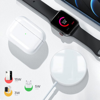 领臣 苹果三合一无线充电器magsafe磁吸iPhone12ProMax11mini无线充电器15W快速充电