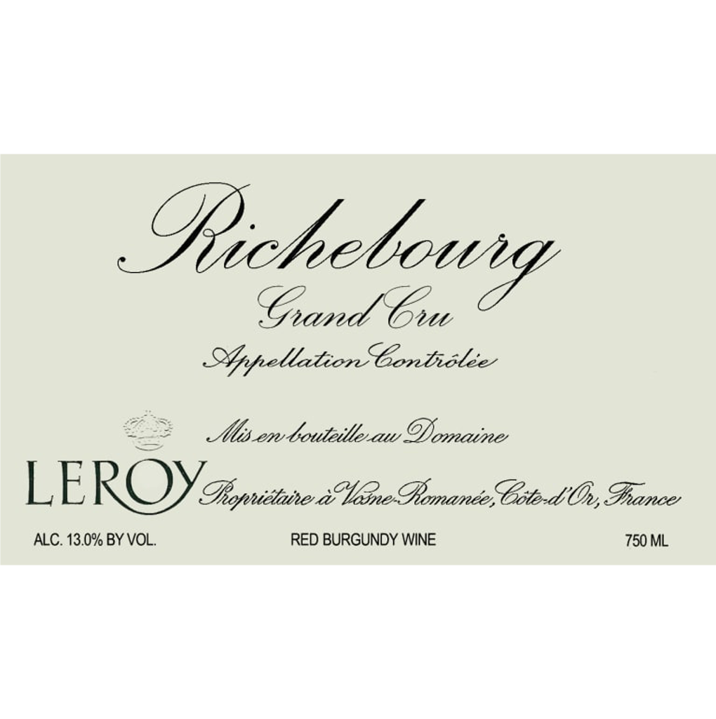 Domaine Leroy 勒桦酒庄 勒桦酒庄李奇堡特级园黑皮诺干型红葡萄酒 NV