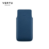 VERTU 纬图真皮手机壳皮套 保护套 轻奢简约防尘 可定制情侣皮套 绅士蓝小牛皮 iVERTU手机专属皮套