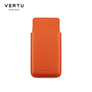 VERTU 纬图真皮手机壳皮套 保护套 轻奢简约防尘 可定制情侣皮套 曙光橙小牛皮 iVERTU手机专属皮套