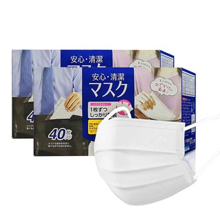 IRIS 爱丽思 H-PKPAS40M 一次性三层防护口罩 40片 白色