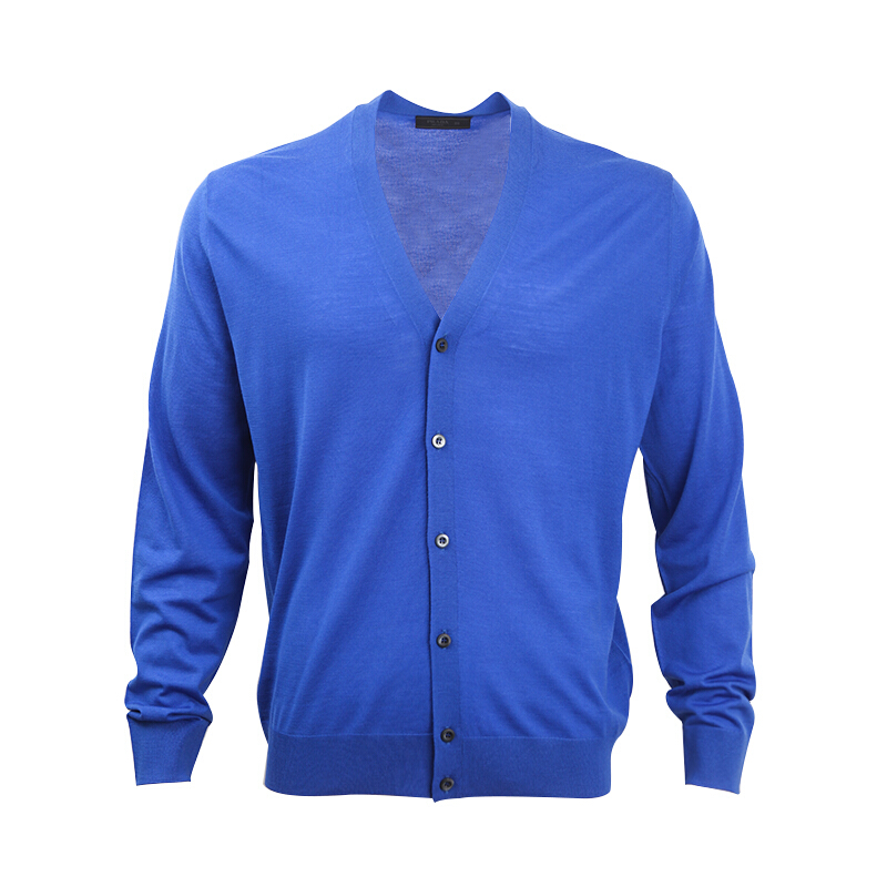 PRADA 普拉达 男士V领羊毛开衫 UMC310C5W-F0016 蓝色 50