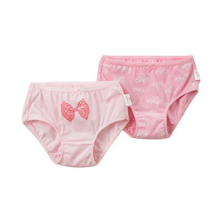 dave&bella 戴维贝拉 DB12474 女童三角内裤 粉色色组 80cm 2条装