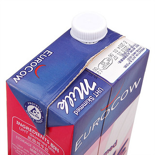 EUROCOW 优佳 脱脂纯牛奶 1L*6盒