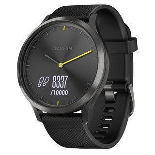 GARMIN 佳明 vivomove HR Wi-Fi智能手表 43mm 黑色 纤维增强聚合物表壳 黑色硅胶表带（心率、气压）