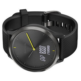 GARMIN 佳明 vivomove HR Wi-Fi智能手表 43mm 黑色 纤维增强聚合物表壳 黑色硅胶表带（心率、气压）