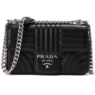 商品prada 普拉达 diagramme系列 女士黑色牛皮金属链条单肩斜挎包 1
