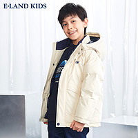 ElandKids 连帽灰鸭绒羽绒服