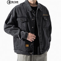 爱洛斯汀堡 牛仔外套男2021春秋季衣服男装韩版潮流宽松大码休闲夹克衫ins潮牌工装夹克男短款棒球服男 XL