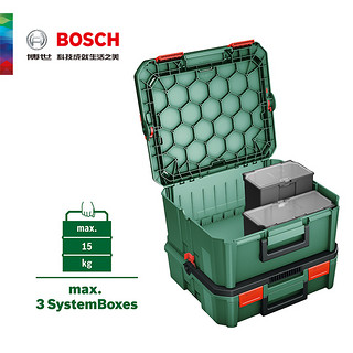 博世BOSCH堆嵌式多功能组合工具箱家用五金手动电动附件收纳盒 家用收纳箱 S空箱