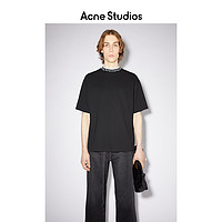 Acne Studios男装徽标提花黑色上衣宽松圆领短袖T恤 BL0221-900（XXL、黑色）