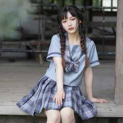 御茶家 御见国风  jk制服 中华风晚舟格裙