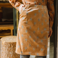 反季清仓冬装女款高腰文艺碎花复古优雅包裙半身裙中长裙 L 奶咖色