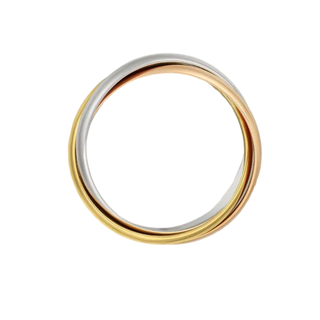 Cartier 卡地亚 TRINITY系列 B4086100 中性三圈圆环18K金戒指 45号