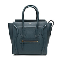 CELINE 思琳 Luggage系列 MICRO 女士牛皮革手袋 189793DRU 07PO 汽油蓝色