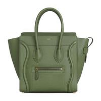 CELINE 思琳 Luggage系列 MICRO 女士牛皮革手袋 189793DRU 15LK 浅卡其绿色