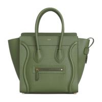 CELINE 思琳 Luggage系列 MICRO 女士牛皮革手袋 189793DRU 15LK 浅卡其绿色