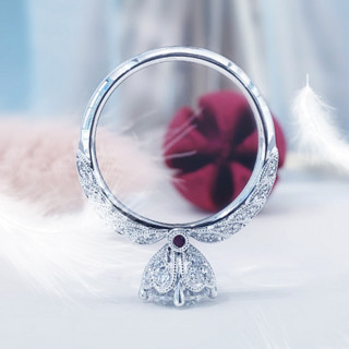 ZOCAI 佐卡伊 女神的嫁衣系列 W06739 女士时尚18K白金红宝石钻石戒指 30分 SI F-G