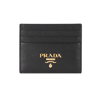 PRADA 普拉达 Saffiano系列 女士皮革卡片夹 1MC025-QWA-F0002 黑色