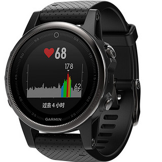 GARMIN 佳明 Fenix 5S 智能手表 42mm 黑色 硅胶( GPS、心率、高度计、气压计）