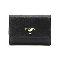 PRADA 普拉达 女士牛皮短款钱包 1MH523-QWA0-F0002 黑色