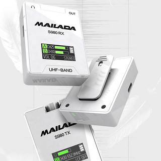 mailada 麦拉达 S980W 无线麦克风 一拖一 白色