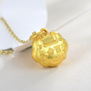 CHOW TAI SENG 周大生 萌宝系列 G0GC0149 长命百岁足金吊坠 1.95g