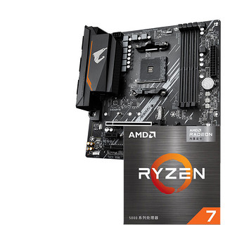 AMD 技嘉（GIGABYTE）主板CPU套装 B550M AORUS ELITE 小雕主板+AMD 锐龙7 5700G 板U套装