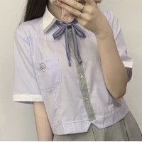 忘川琉璃JK制服 小池音 短袖衬衫 女 蓝色 S