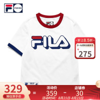 FILA 斐乐 FUSION 斐乐潮牌女装短袖衫2021夏秋新款时尚运动短款T恤女 标准白-WT 165/84A/M