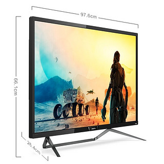 PHILIPS 飞利浦 猛腾 436M6VBRAB 43英寸 VA 显示器(3840×2160、60Hz、90%DCI-P3、HDR400）