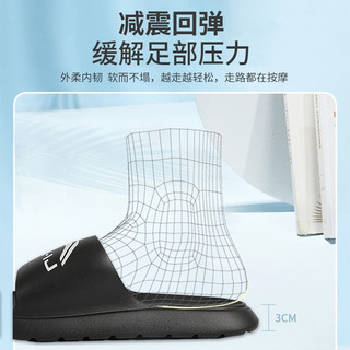 中国李宁LI-NING拖鞋男2021新款户外运动鞋时尚休闲鞋居家浴室防滑洗澡沙滩游泳潮款凉拖鞋 黑色40-41